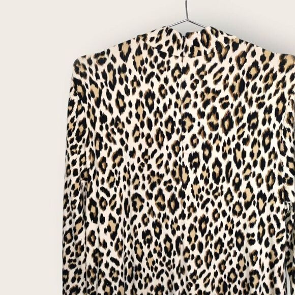 CHICOs Womens Dress Sz 8 Animal Print Black Cream Bodycon Jersey Stretch Glamour - Picture 6 of 11